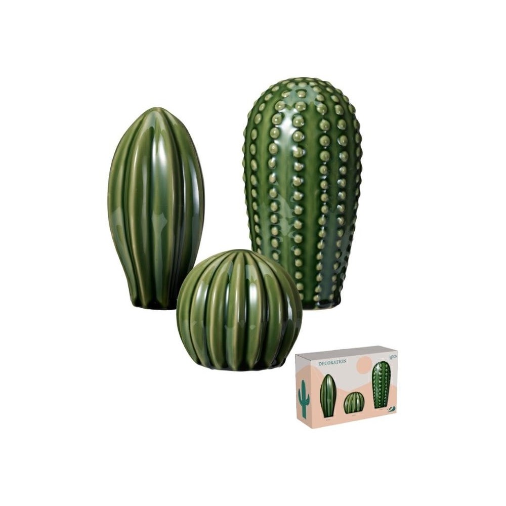 3 CACTUS PORCELLANA 101618 CM.